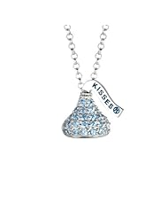 Sterling silver & plexi blue Cubic Zirconium Small Flat Back Hersheys Kiss March Pendant