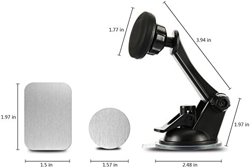 STRONKER Car Mount Holder Magnetic,360 Degree Swivel Universal Adjustable Windshield Dashboard sticks to most surfaces car cradle Stand for iPhone 6 Plus Samsung Galaxy iPad Air, iPad Mini 2/3/4