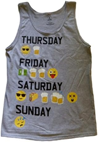THURSDAY, FRIDAY, SATURDAY, SUNDAY EMOJI TANK TOP SIZE M