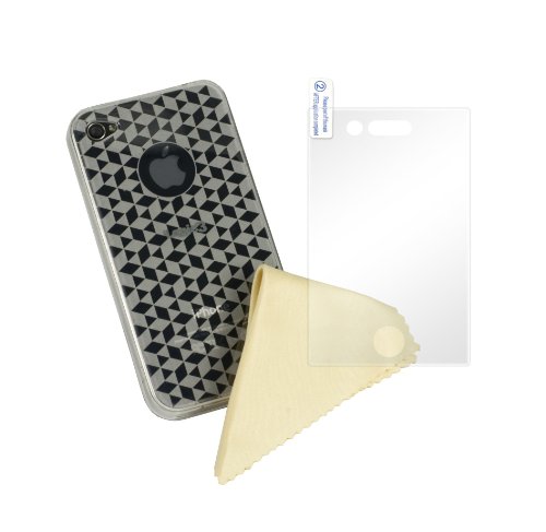 Logic3 Deluxe TPU H&uuml;lle transparent und Displayschutzfolie f&uuml;r iPhone 4