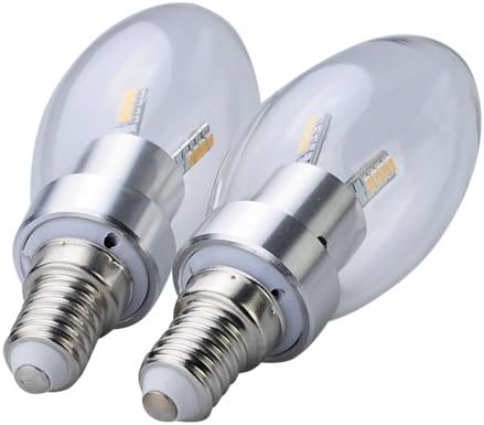 Metro Shop 2 x E14 3W 360LM Warm White Light 110~240V Candle Lens Clear Lamp Energy Saving LED Bulb JW-JP