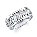Solid 14k White Gold Mens Braided Rope Design Wedding Ring Band 8MM Size 10.5