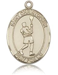 14K Gold St. Christopher Lacrosse Medal