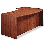 Alera Valencia Series Left-Hand Porkchop Desk Shell, 72 x 48 x 29-1/2, Medium Cherry
