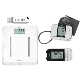 HoMedics MiBody Scales, Pedometer and Blood Pressure Monitor Fitness Analysis Set