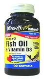 Mason Vitamins Fish Oil Omega-3 1000 Mg and Vitamin D 3, 1000 IU  90-Count Soft Gels