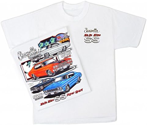 Hot Shirts Men's Make Mine SS Chevelle T-Shirt Large White - Chevrolet 1966 1968 1969 1970