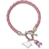 Logoart Carolina Panthers Breast Cancer Awareness Pink Rope Bracelet