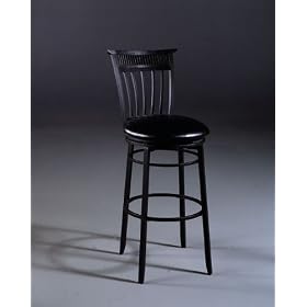 Cottage Swivel Bar Stool-Black-30"