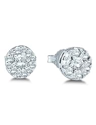 0.25 cttw. Diamond Flower Earring 14K White Gold