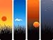 Sunrise, Noon, Sunset and Midnight - 24"W x 18"H - Peel and Stick Wall Decal by Wallmonkeys