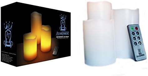 Flameless Candles with Timer and Remote Control - Set of 3 Battery Operated Large Led Candles, Best for Outdoor & Indoor Lantern, Cordless, Light Vanilla Scented, with Flickering Flame