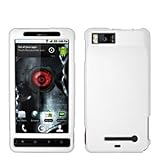 White Rubberized Snap-On Hard Skin Case Cover for For Motorola Droid X2 MB8 ....