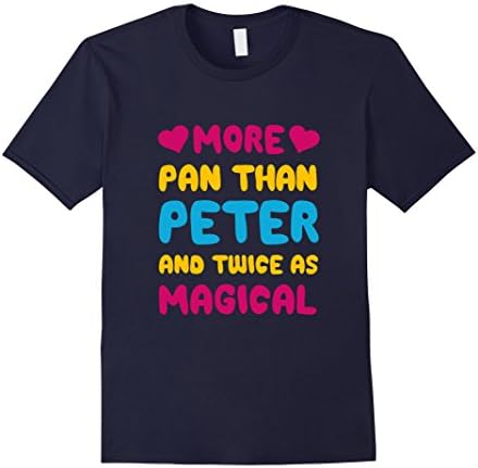 Men's More Pan Than Peter and Twice as Magical Pansexual T-shirt Medium Navy