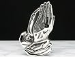Silver Star "Praying Hands" Chrome Metal Belt Buckle