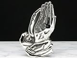 Silver Star "Praying Hands" Chrome Metal Belt Buckle