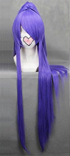 Diy 100cmX Long gintama-Gakupo Purple Anime Cosplay wig+1Clip On Ponytail Full Hair wig