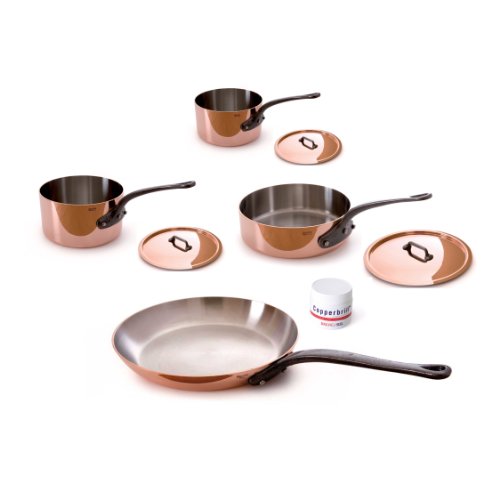 Mauviel M'Heritage Copper 6502.01 250c 7-Piece Set with Cast Iron Handles