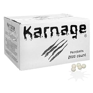 Buy Karnage Bite Paintballs - 2000 Rounds - Brown Shell White Fill