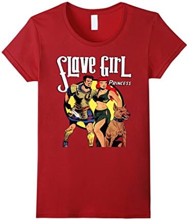Women's Comic Chic: Slave Girl Princess comic art tee for girls Medium Cranberry