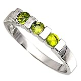Sterling Silver Baby Ring with Peridot CZ - 2mm Band Width - 3mm Face Height - Sizes: 1-4