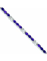 Genuine .925 Sterling Silver Amethyst Bracelet 10.3 Grams . 100% Satisfaction Guaranteed.