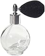 Refillable Empty Glass Perfume Bottle with Black Mesh Spray Atomizer 2.65 oz Ounces