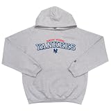 New York Yankees MLB Goalie Hooded Sweatshirt (Gray)(Full Chest Logo)