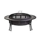CobraCo FB8008 Diamond Mesh Fire Pit with Screen and Cover