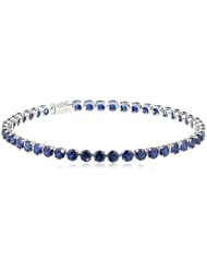 14k Gold and Blue Sapphire Tennis Bracelet