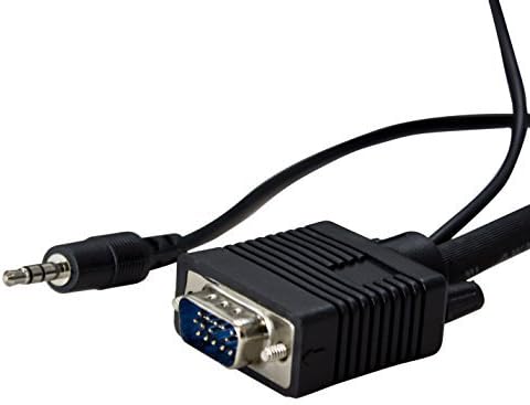 TechTent® 6-Feet SVGA Super VGA Male to Male Standard Series Cable with 3.5mm Stereo Audio (1.8 Meters)