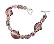 Bracelet - B35 - Handmade Murano Glass & Fire-Polished Beads - Toggle Closure ~ Lt. Amethyst Twist