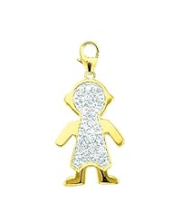14K Yellow Gold Diamond Boy Charm