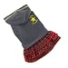 Designer Skirts - Doggy Dolly Designer Dog Apparel - Lavina Hooded Fleece with Plaid skirt - Color: Grey, Size: S