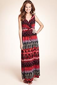 Indigo Collection Abstract Print Belted Maxi Dress