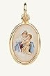 Gold Plated Religious Medal - Mother Mary and Baby Jesus