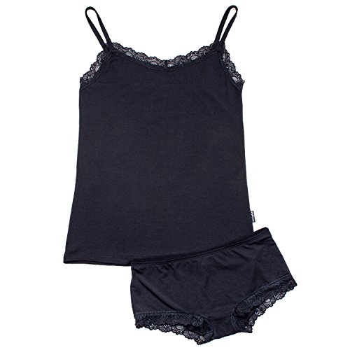 OUGES Sexy Women Modal Basic Lingerie Set Lace Camis Shorts Two-Piece Set
