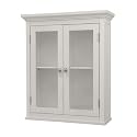 Elite Home Fashions Madison Avenue Collection Shelved Wall Cabinet with Glass-Paneled Doors, White
