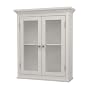 Elite Home Fashions Madison Avenue Collection Shelved Wall Cabinet with Glass-Paneled Doors, White
