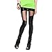 LOCOMO Women Faux Leather Mesh Inset Footless Legging Skinny Slim S-M FFT011