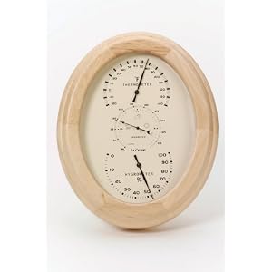 River City Clocks Mini Wall or Desk Weather Station with Oak Finish - 7 Inches Tall - Model # 501-839LO
