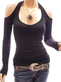 Patty Women Halter Cut Out Shoulder Long Sleeve Party Top