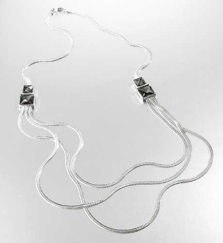 Silver Plated Long Multi Strand Necklace