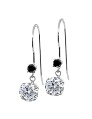 1.13 Ct Round I/J Diamond Black Diamond 14K White Gold Earrings
