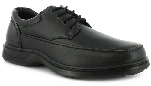 New Mens/Gents Black Lace Up Comfort Fit Casual Shoes. Wider Fitting. - Black - UK 11