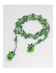 Lawn Green Flower Cotton Semi GemStones Belt