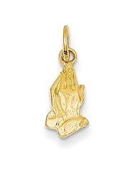 14k Yellow Gold Praying Hands Charm