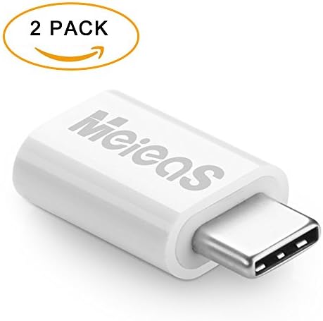 MeieaS USB-C to Micro USB Adapter Convert Connector for LG G5, Nexus 5X, Nexus 6P, OnePlus 2, with 56k Resistor; Approved to Meet USB Type-C Standard (2-Pack, White)