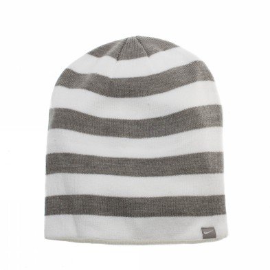 NIKE  Beanie Stripe, white/dk grey heather, 442773