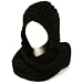 Winter Chunky Knit Hooded Scarf Pullover Headscarf Neckwarmer Hoodie Hat Black
